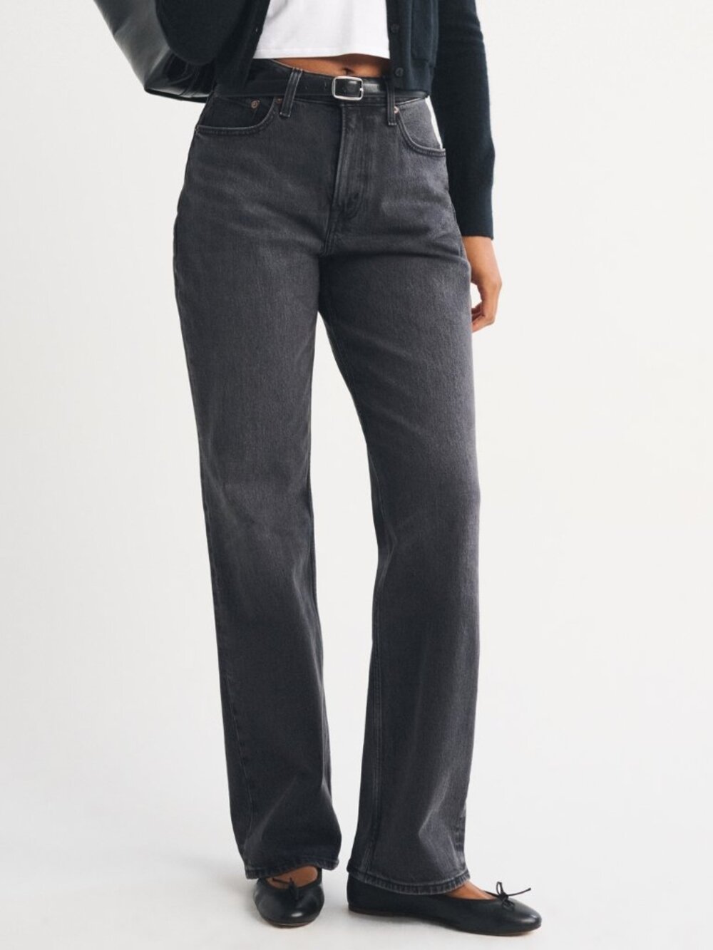 Abercrombie & Fitch Curve Love 90s Relaxed High Rise Jeans Black 28/6L